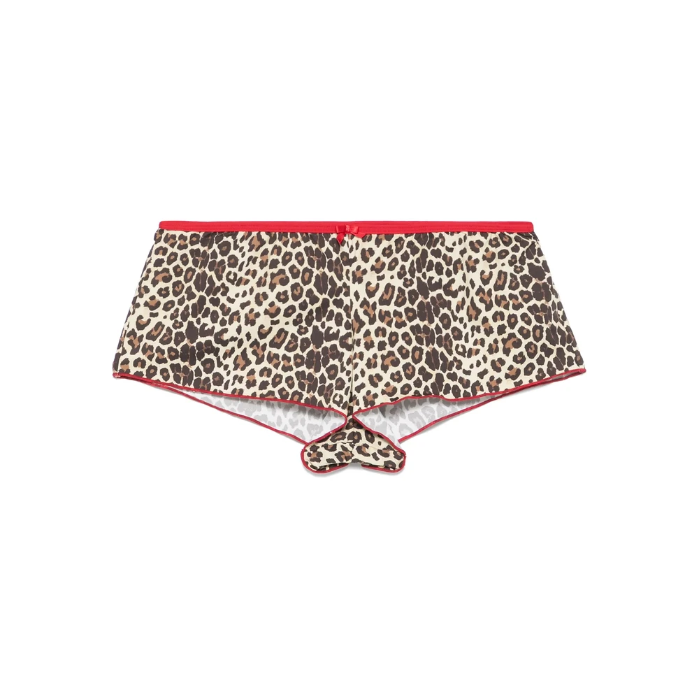 Frankies Bikinis Strandkleding met Luipaardprint en Elastische Tailleband Brown Dames
