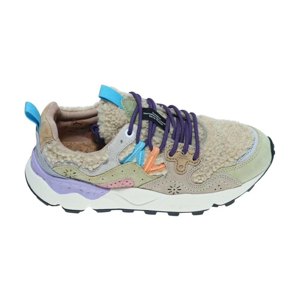 Flower Mountain Teddy Sneaker Yamano met Suede Details Dames Schoenen Veelkleurig Multicolor
