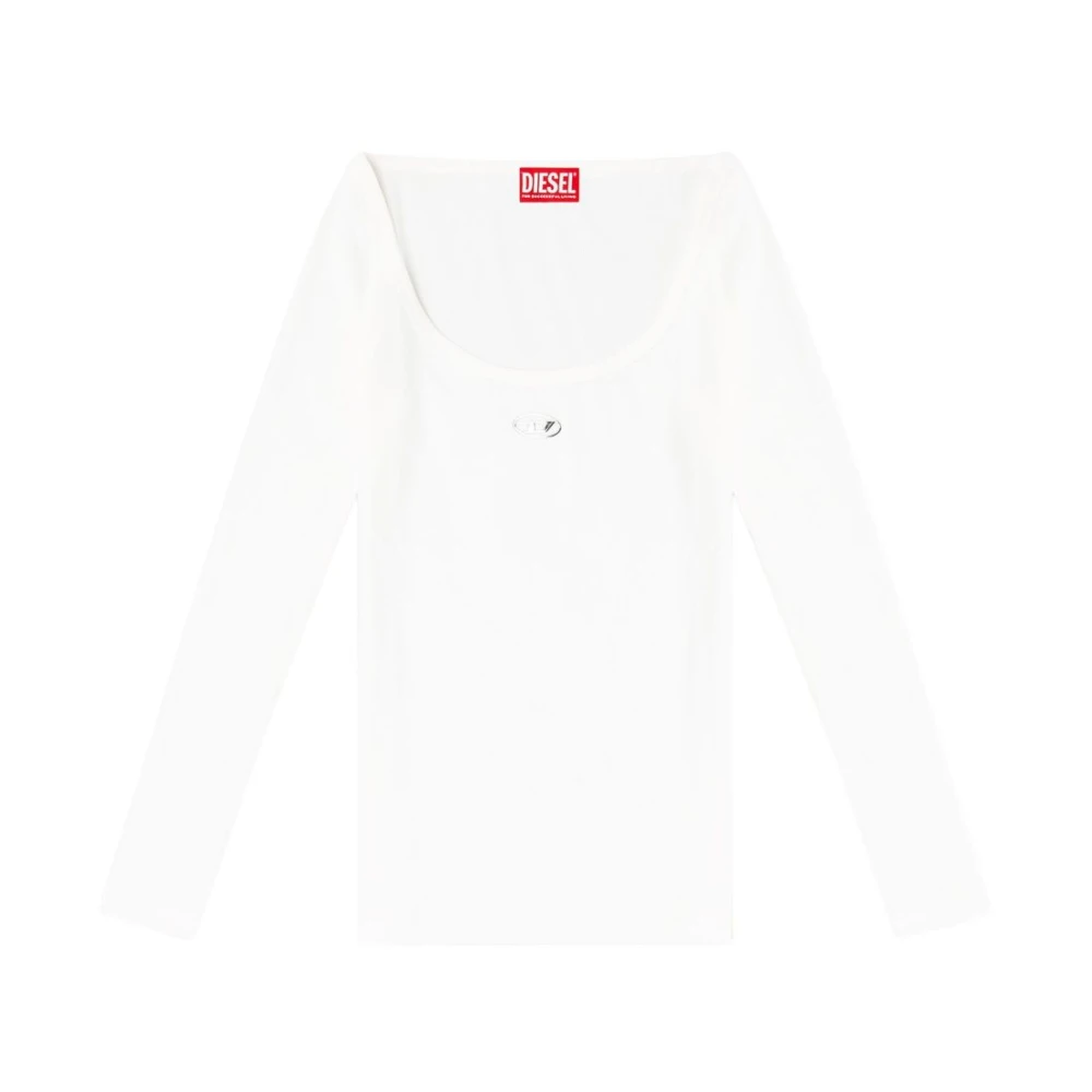 Diesel Vrouw Wit Tops Dames, M, Nylon, T-Shirts En Poloshirts