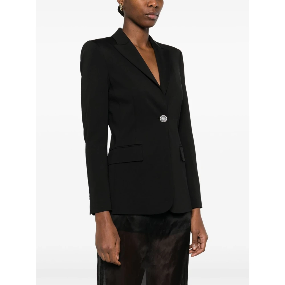 pinko Zwarte Geknoopte Jas met Klepzakken Black Dames