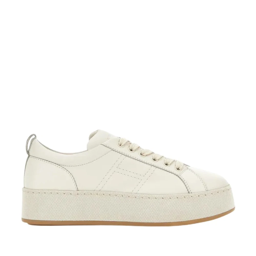 Hogan Nappa Läder Sneakers med Präglat Logotyp White, Dam