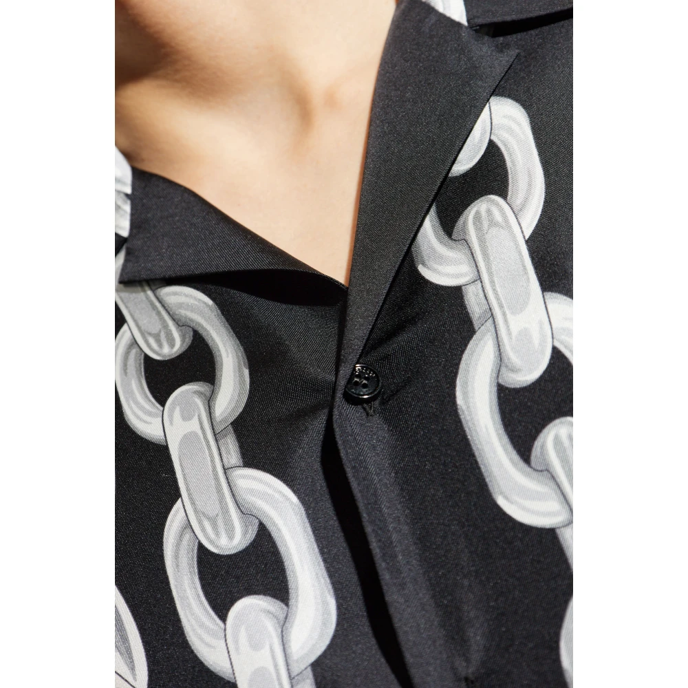 Versace Zijden overhemd Black Heren