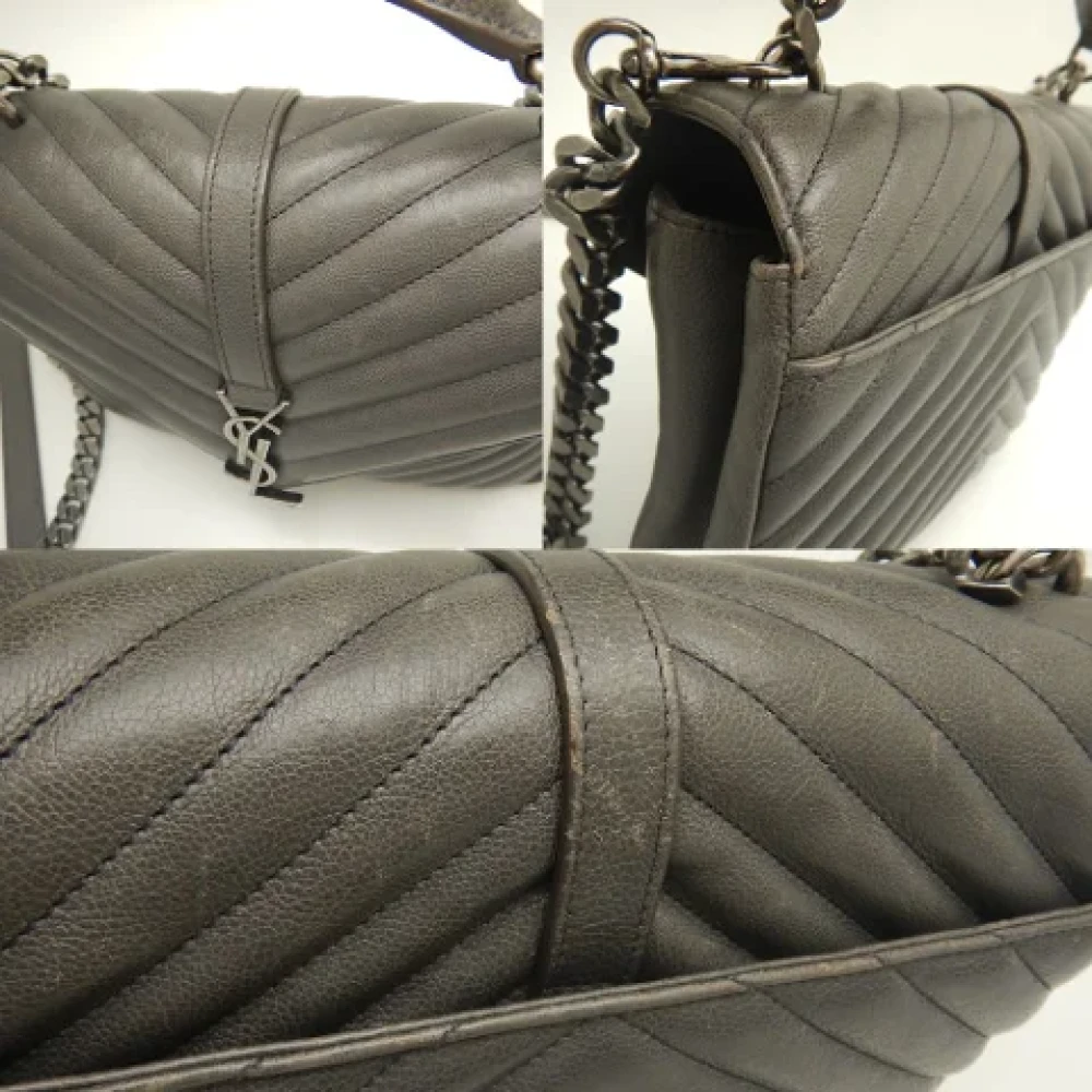 Yves Saint Laurent Vintage Pre-owned Leather handbags Gray Dames