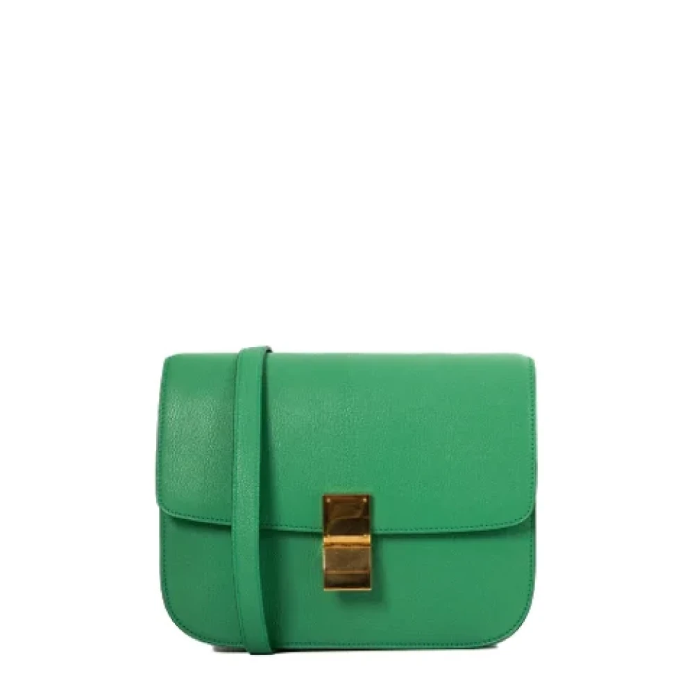 Celine Vintage Pre-owned Leather celine-bags Green Dames