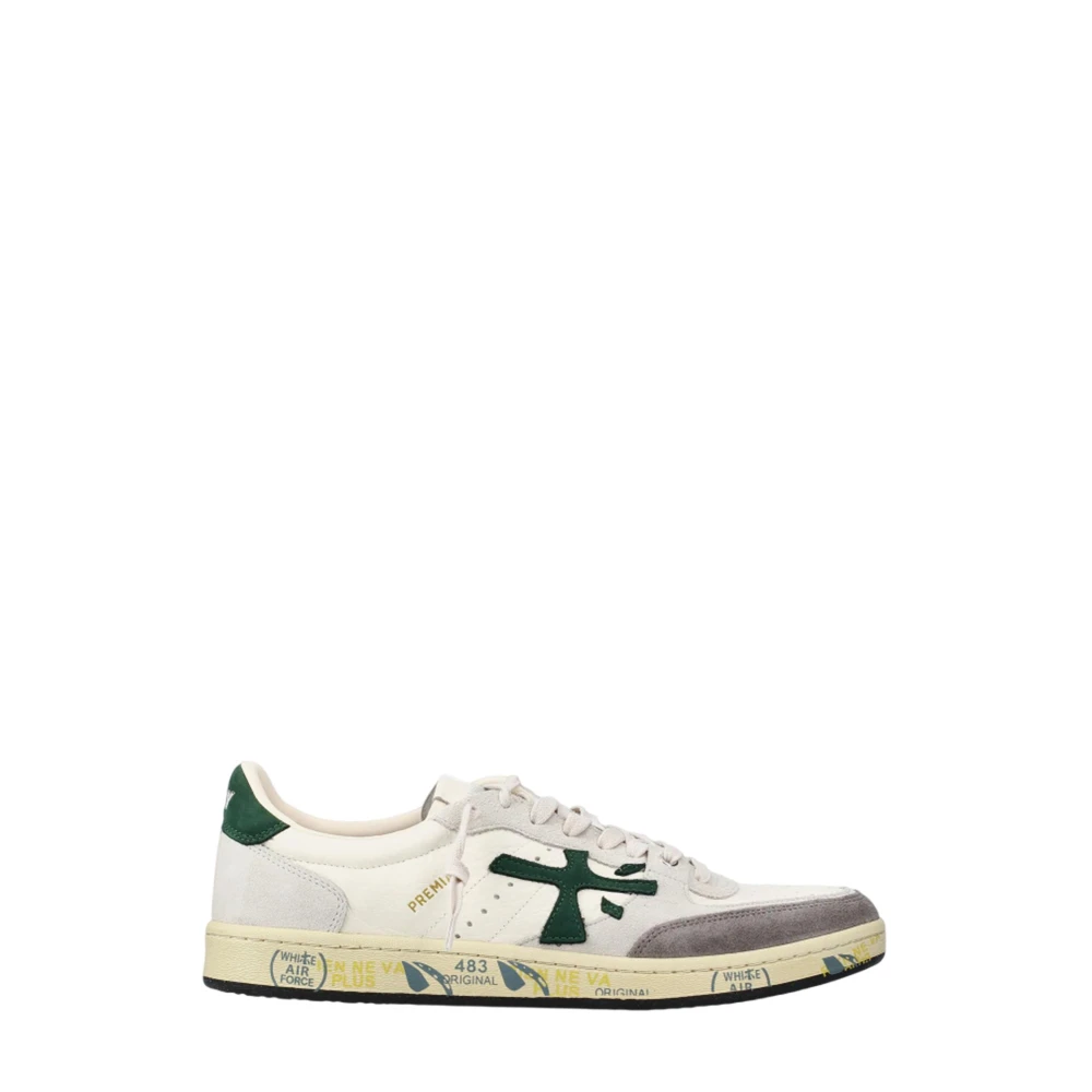 Premiata Men's Multicolor Sneakers, 9 Uk, Leather Logo Trainers Custom Sole Lace Closure