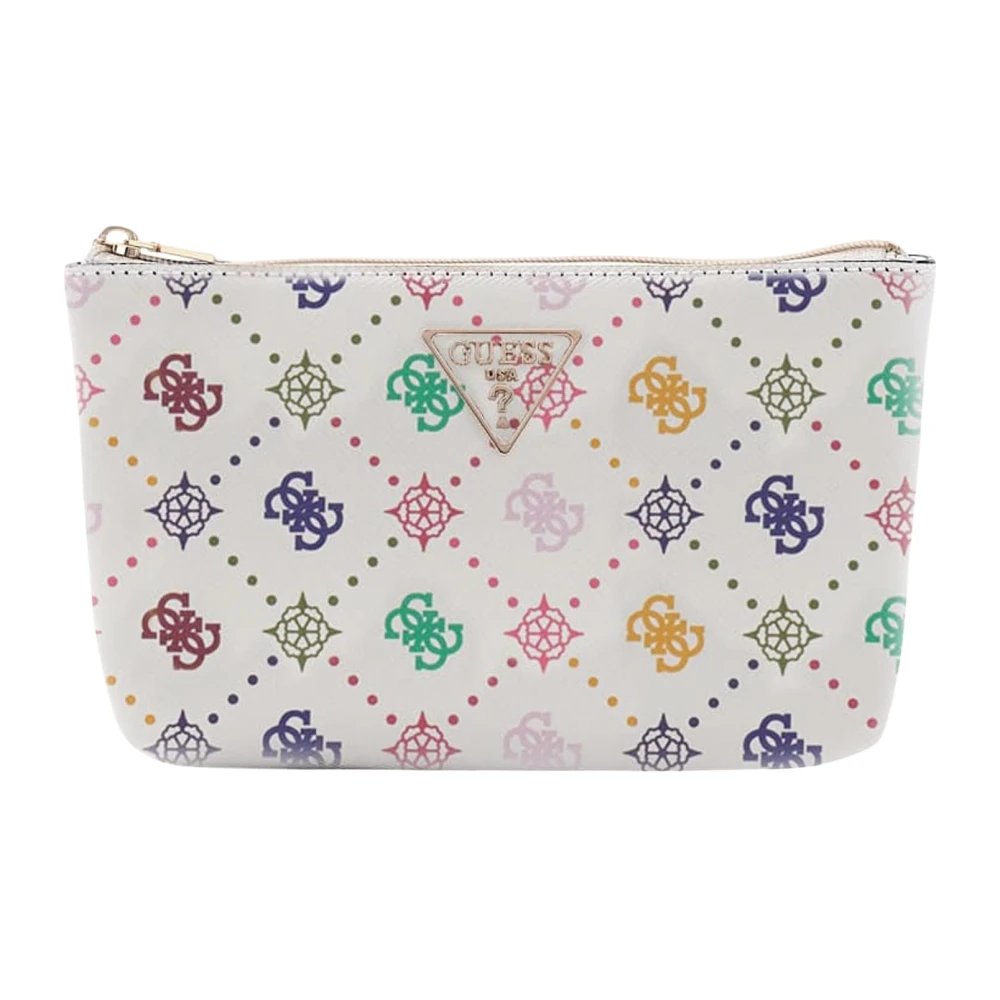 Guess White Toilet Bags, Female, One Size, Emelie Clutch