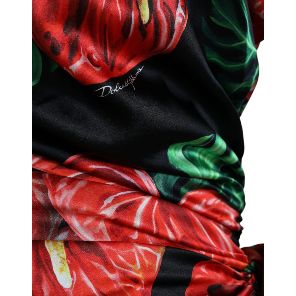 Dolce & Gabbana Tropische Elegantie Zijden Jurk Multicolor Dames
