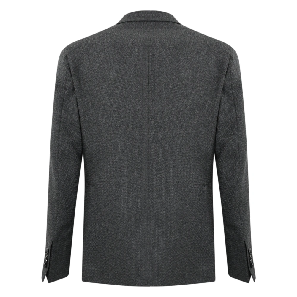 Tagliatore Grijze Wollen Jas Lange Mouw V-Hals Gray Heren