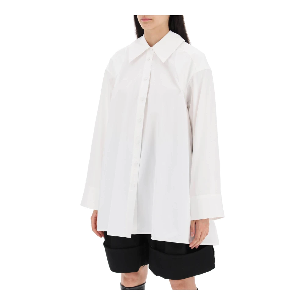 Jil Sander Oversized Katoenen Overhemd met Lange Mouwen White Dames