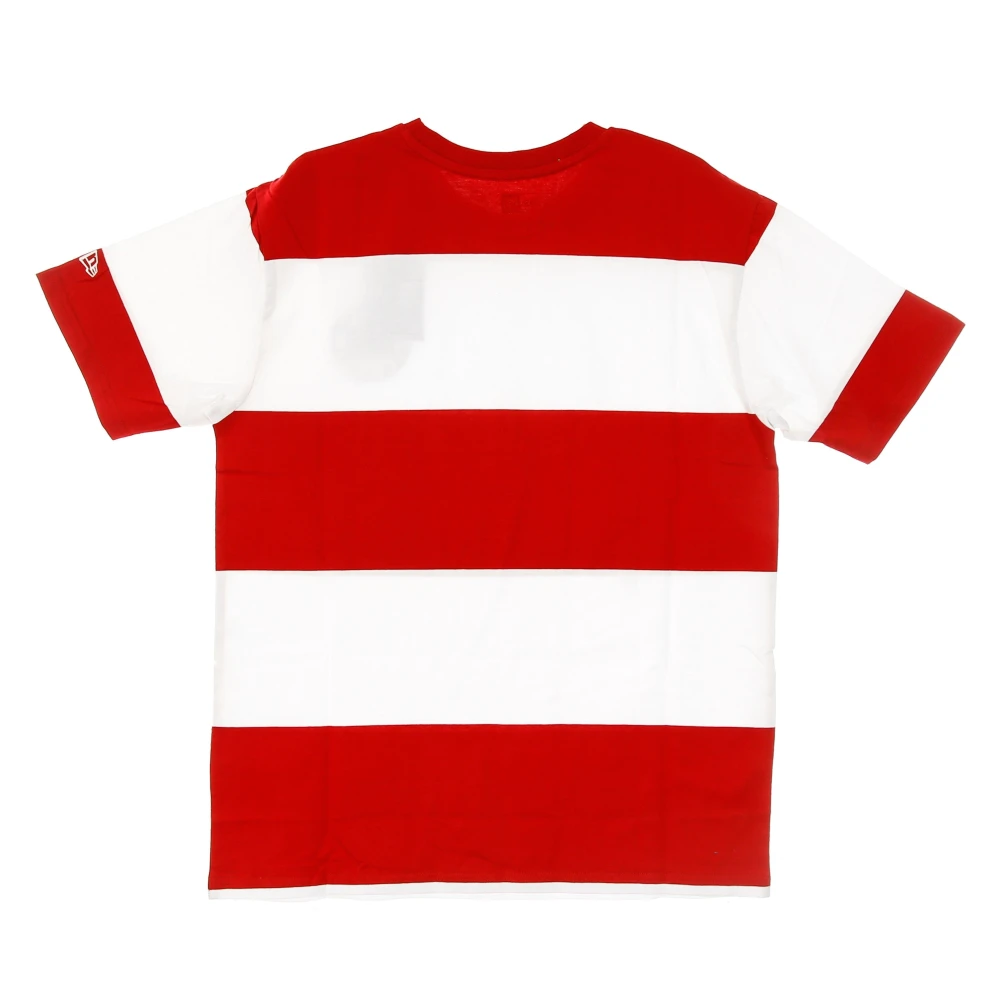 new era Gestreept Heren T-shirt in Wit Scarlet Multicolor Heren