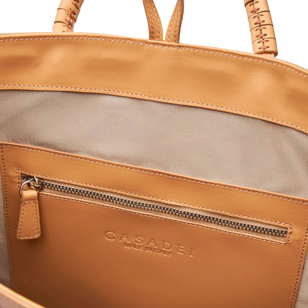 Casadei Rafia Mini Tote Tas Beige Dames