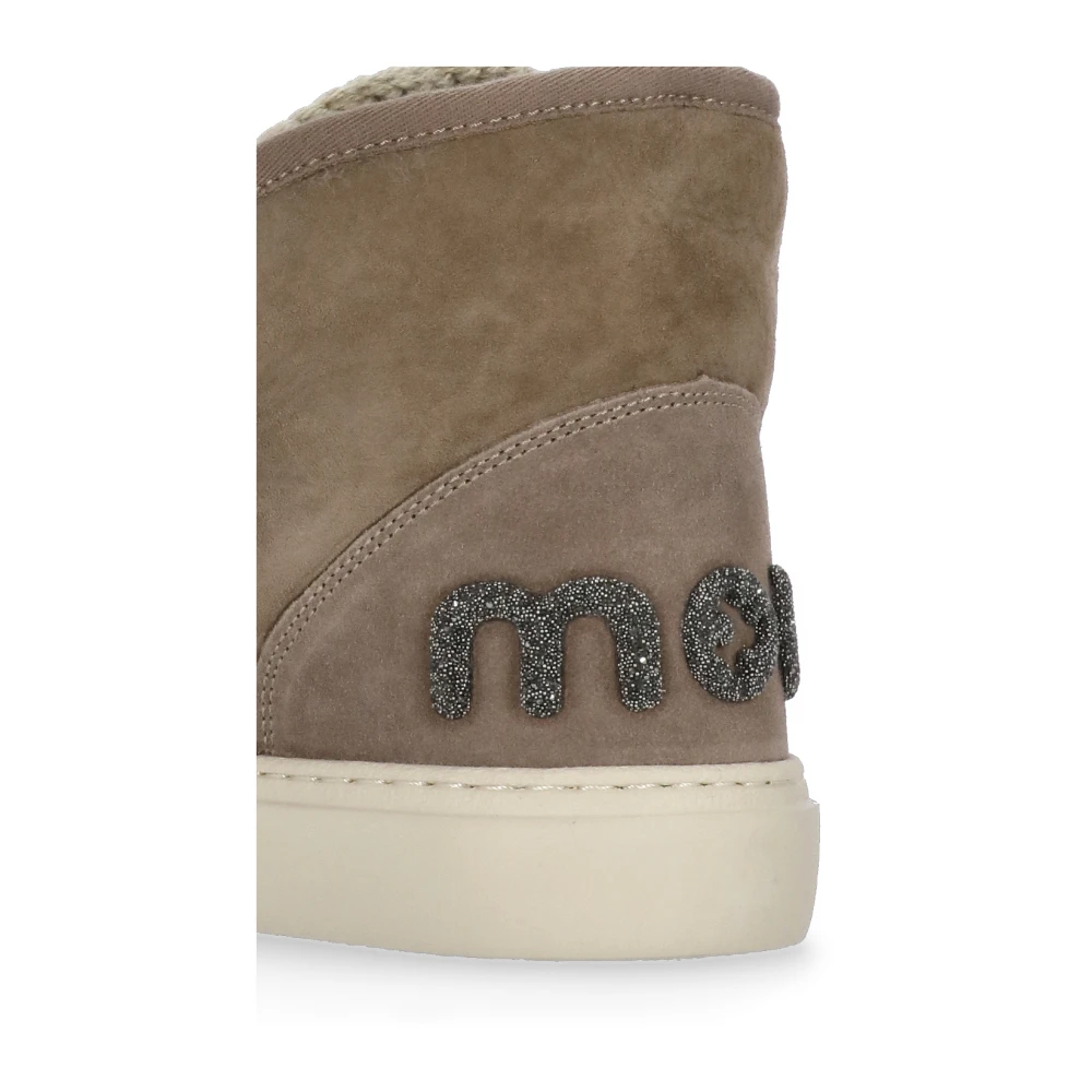 Mou Bruine Suède Leren Sneakers met Wolsteken Brown Dames