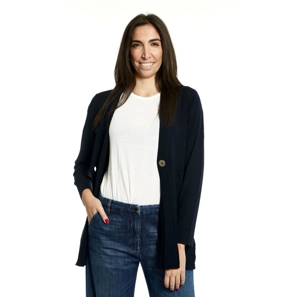 Elena Mirò Stijlvolle Cardigan voor Vrouwen Blue Dames