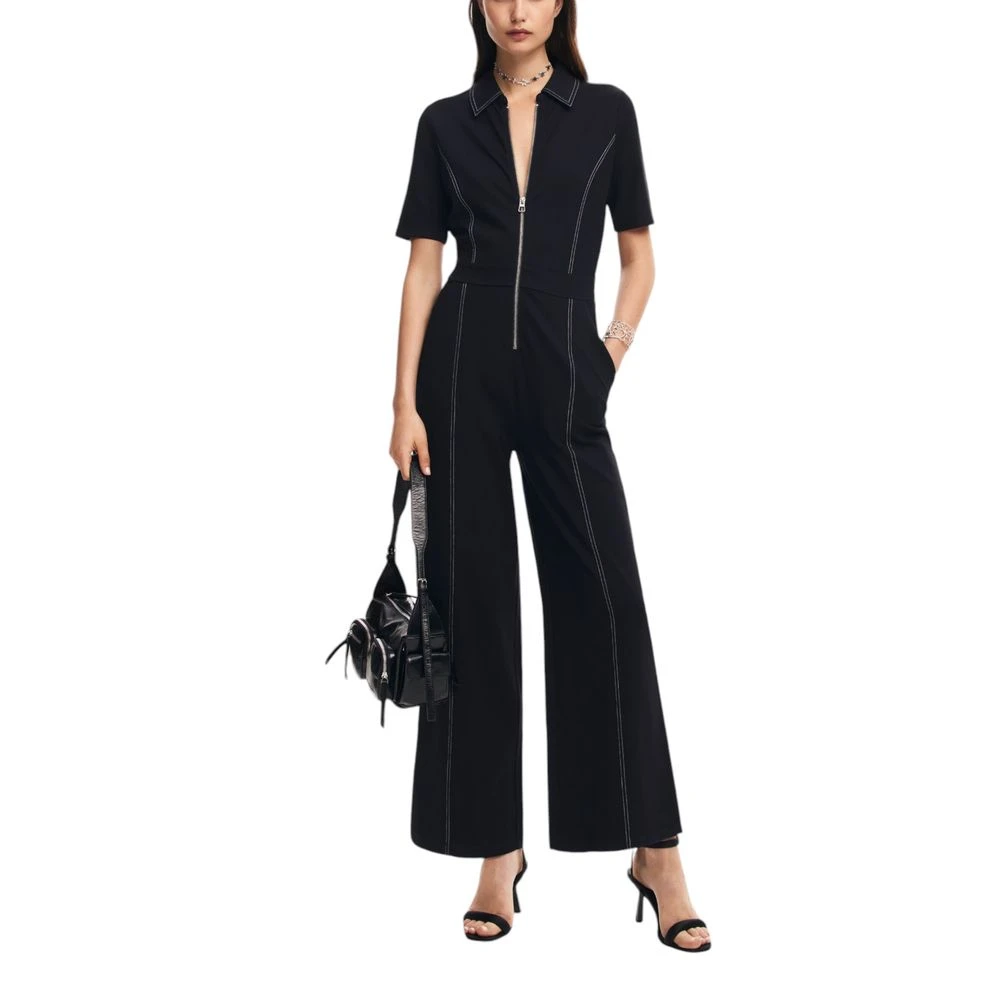 Desigual Zwart Viscose Jumpsuit & Blazer Set Black Dames
