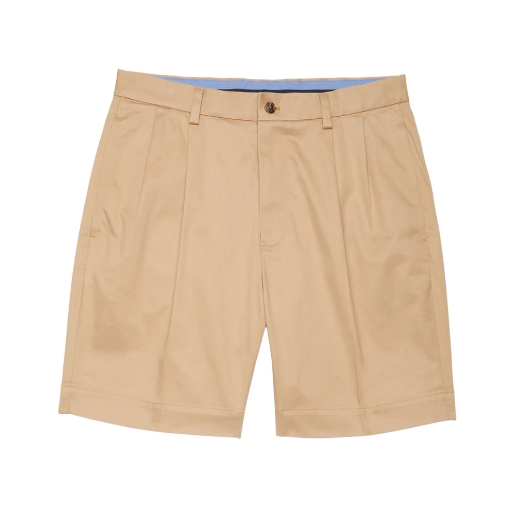 Brooks Brothers Stretch Short med pressveck framtill Beige, Herr