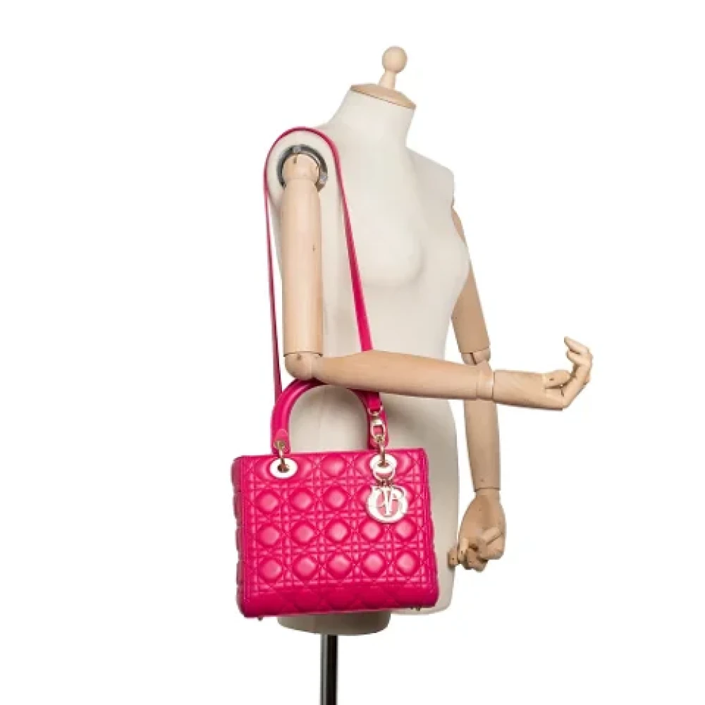 Dior Vintage Pre-owned Leather dior-bags Pink Dames