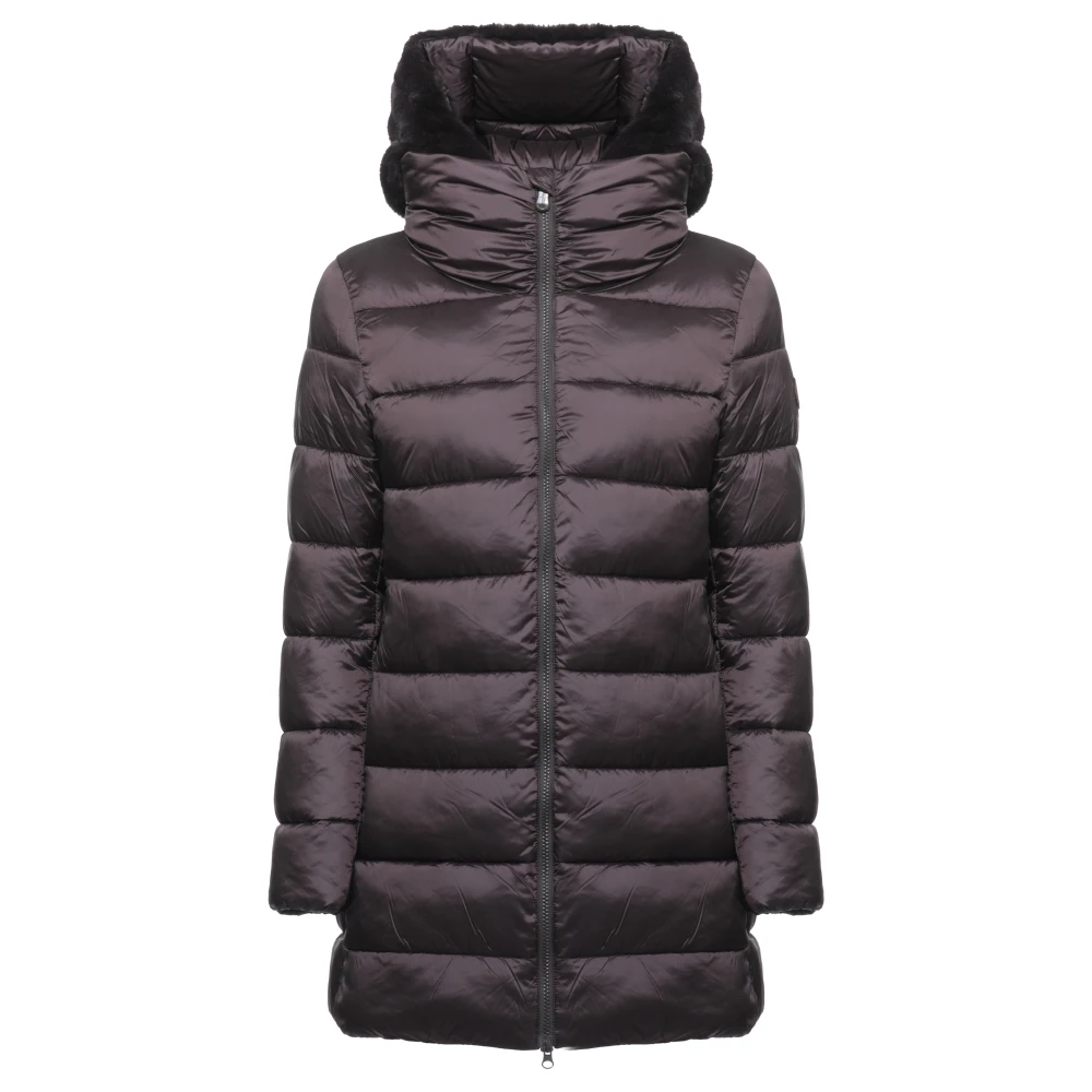 Save The Duck Donna Marrone Cappotto Matilda Con Cappuccio - Immagine 3