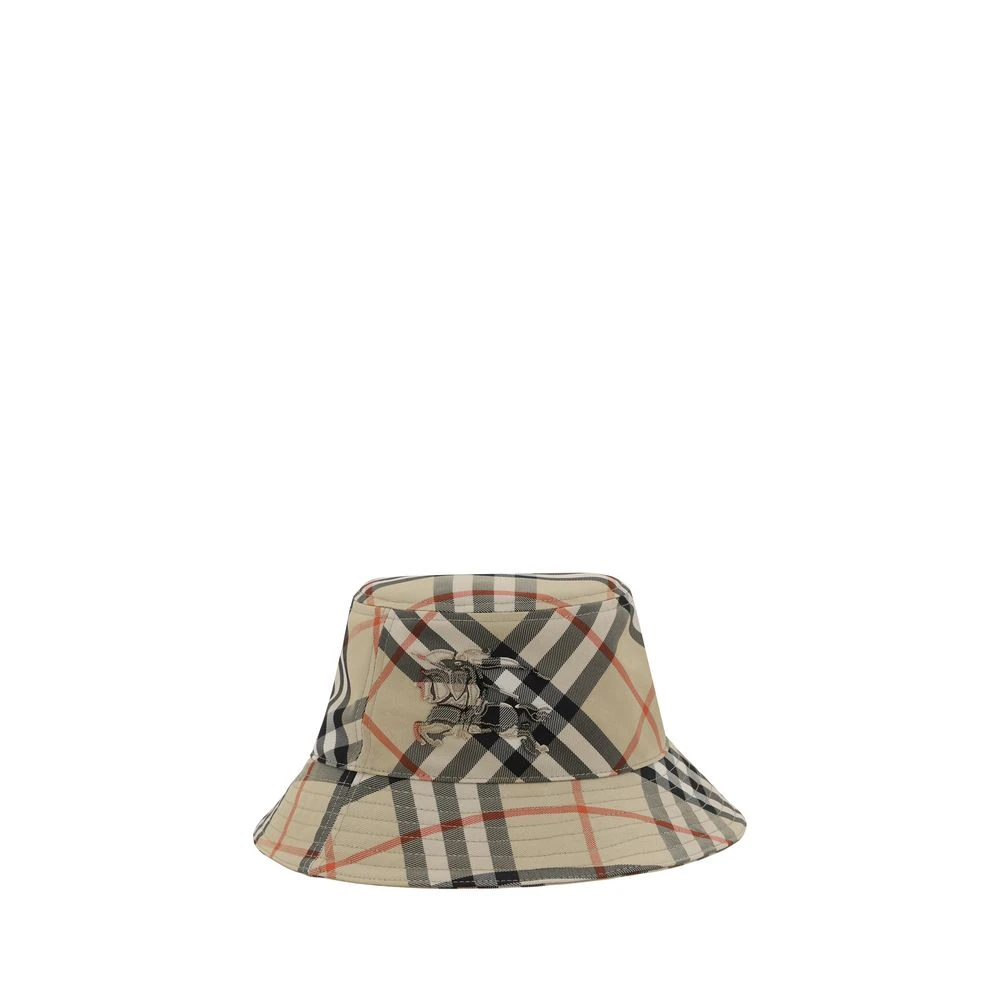 Burberry Check Bucket Hat met Equestrian Knight Multicolor Dames