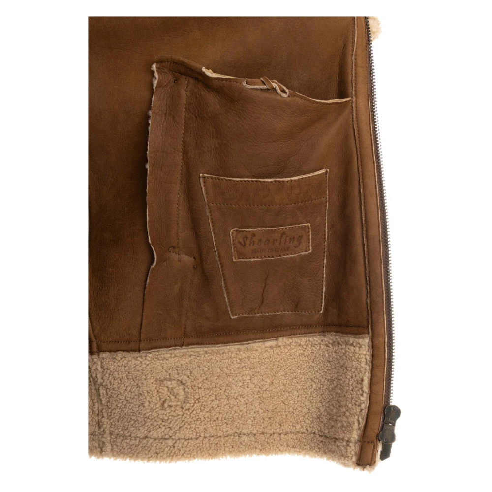 Salvatore Santoro Bruine Leren Jas Volledige Rits Brown Heren