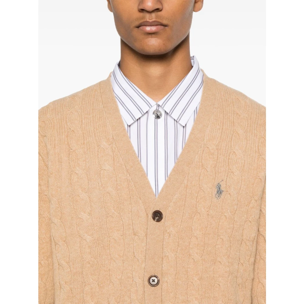 Polo Ralph Lauren Beige V-Neck Sweater met Zakken Beige Heren