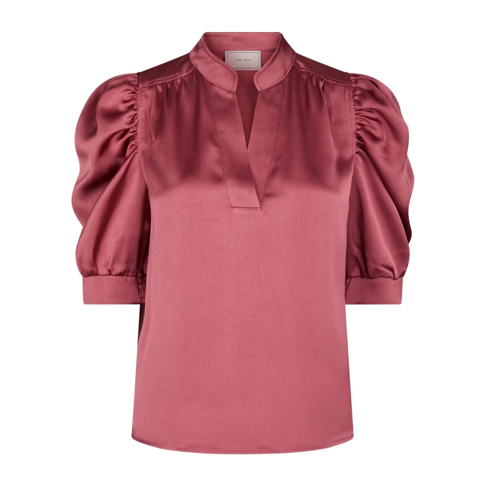 Neo Noir Pink Blouses, Female, Xl, Roella Heavy Sateen Blouse