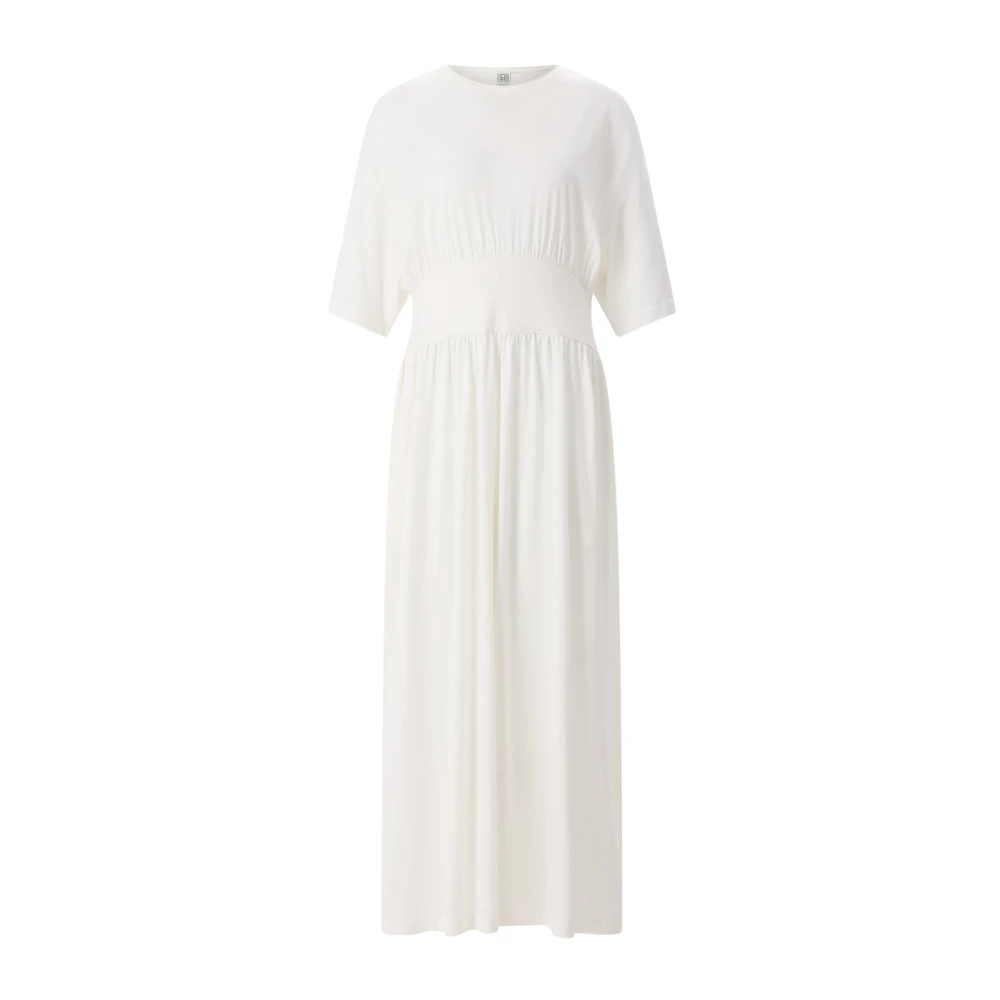 Totême Cotton And Silk Maxi Dress - Female - Maxi Dresses - Beige - L - Dresses