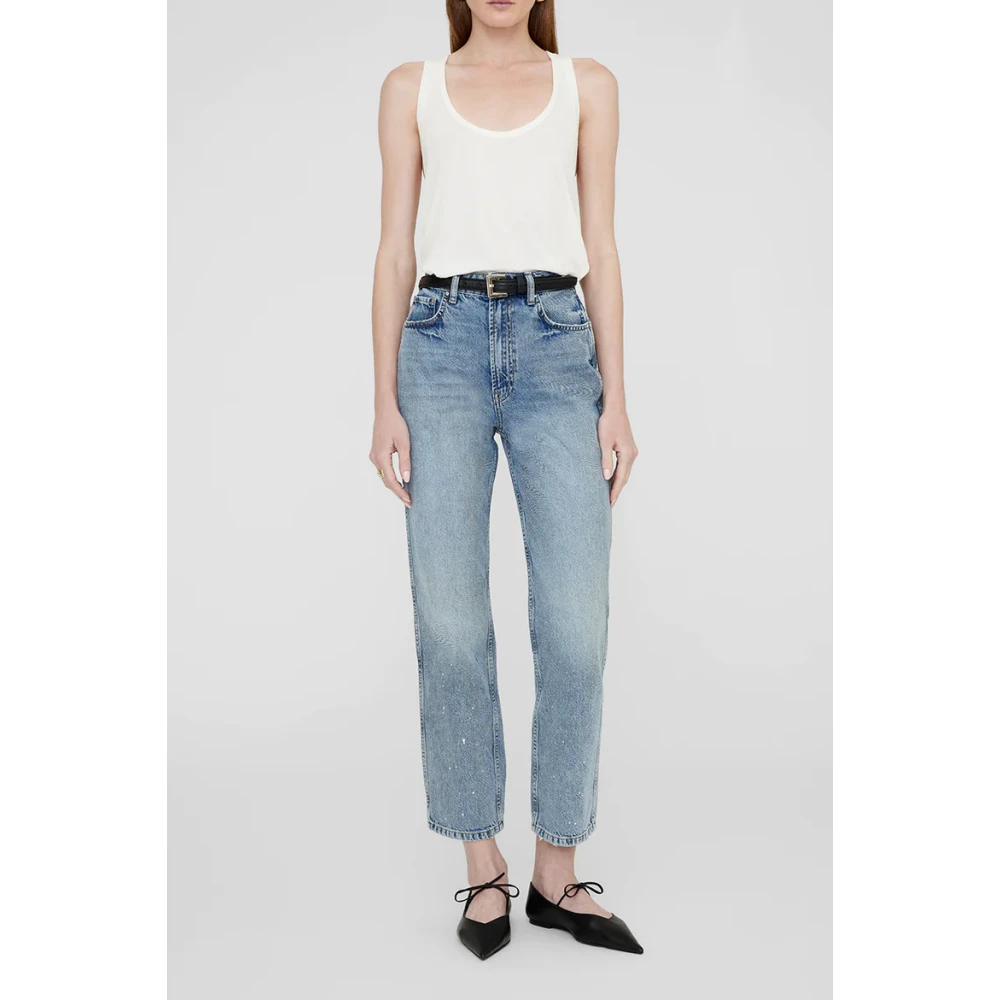 Anine Bing Cropped Jeans Blue Dames