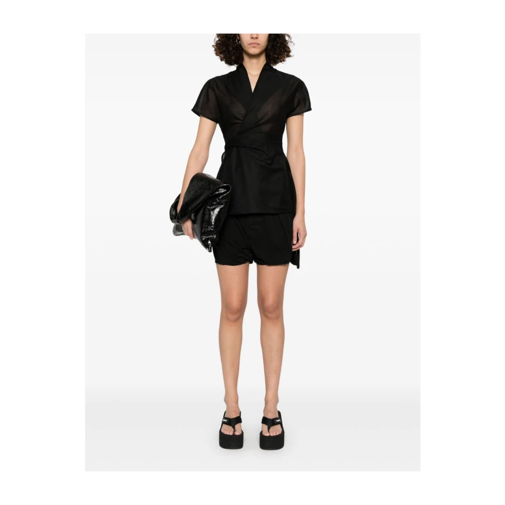 Rick Owens V-Hals Wikkel Top Black Dames