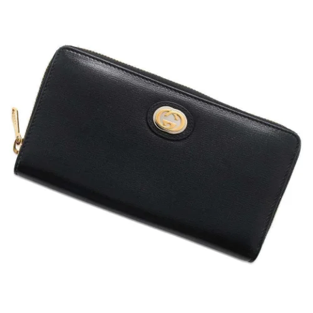Gucci Vintage Pre-owned Leather wallets Black Dames