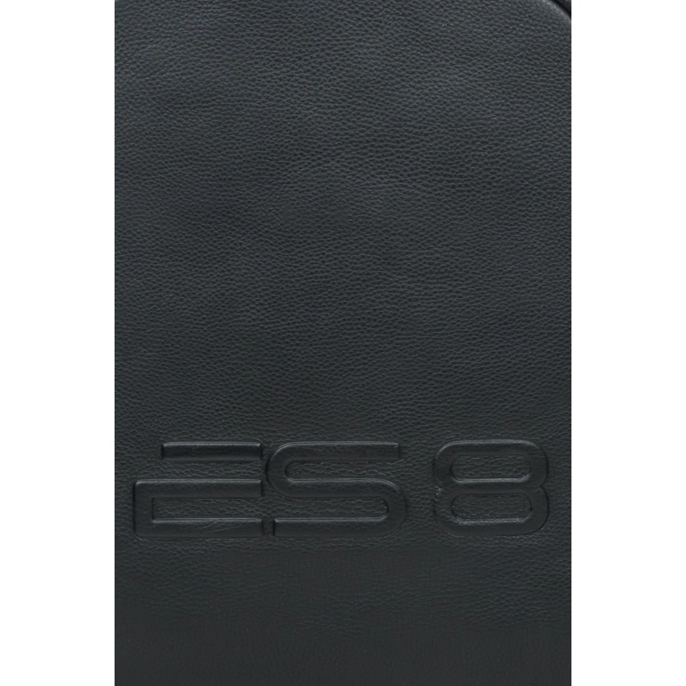 Estro Heren Zwarte Urban Rugzak gemaakt van Echt Leer ES8 Er00114199 Black Heren