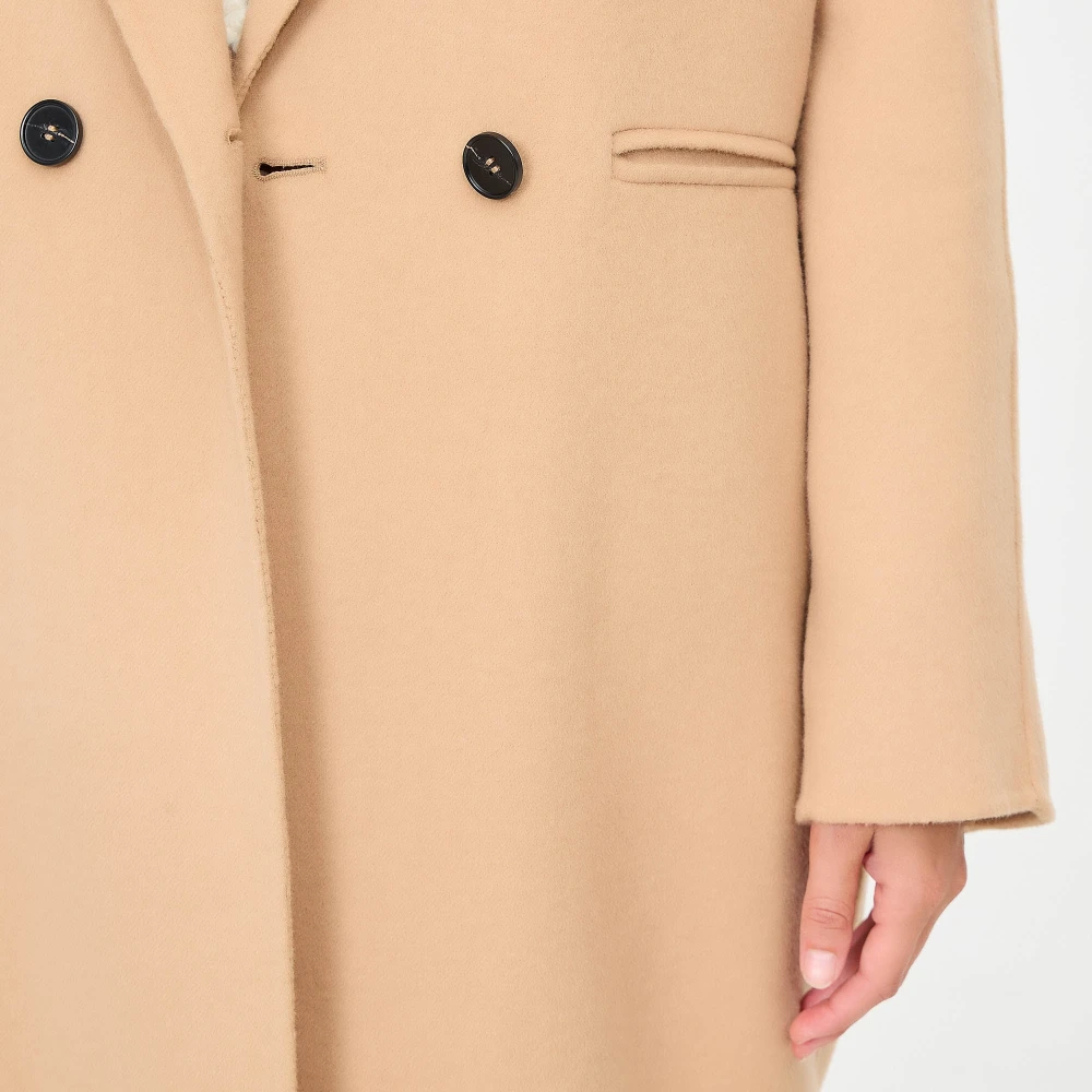 Ermanno Scervino Double-breasted midi jas kamelkleur Brown Dames
