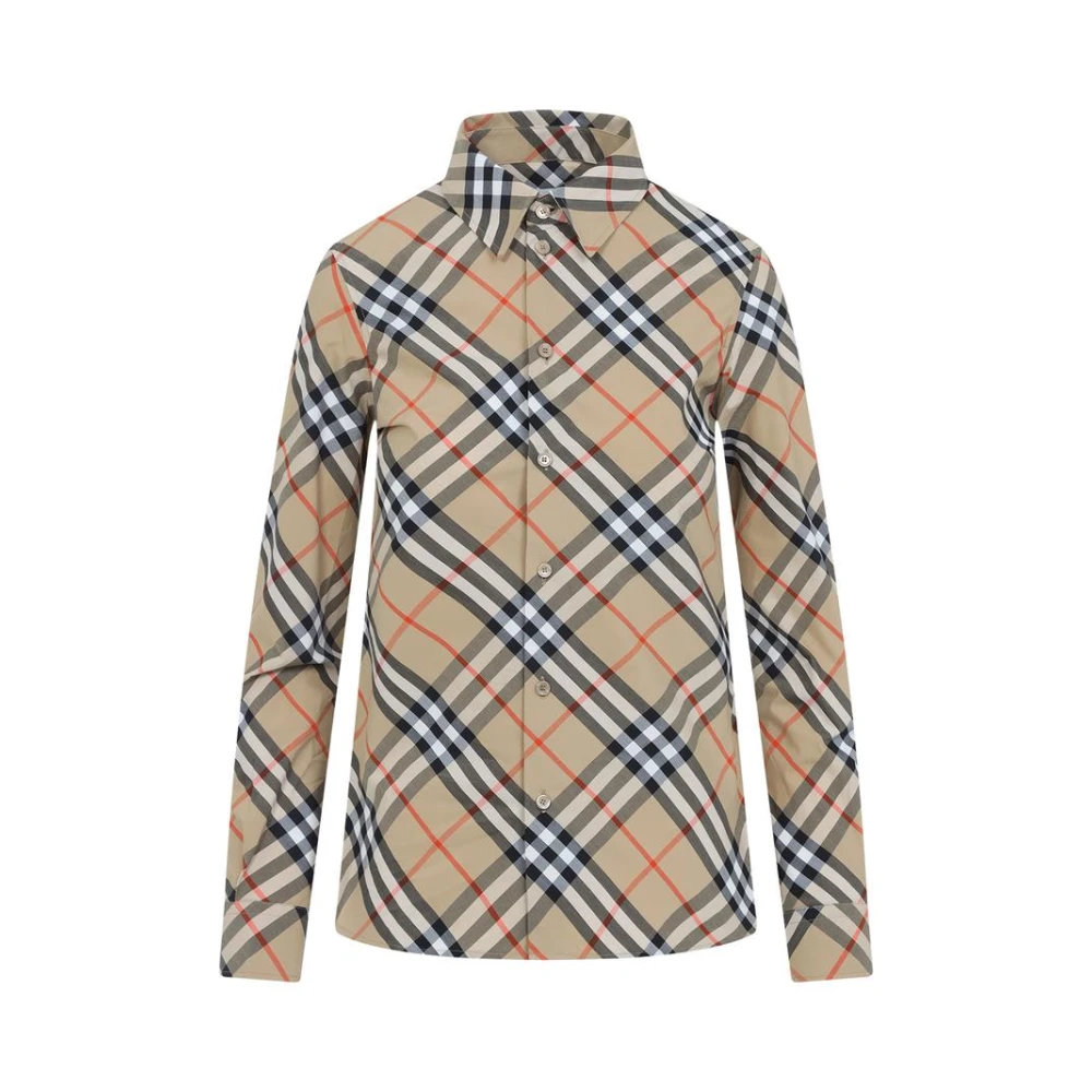 Burberry Women's Beige Classic Check Long Sleeve Shirt