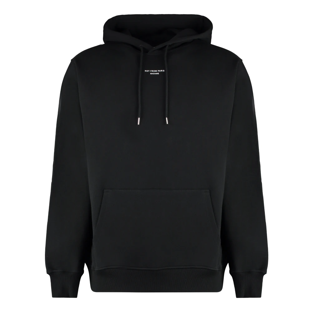 Drole de Monsieur Slogan Hoodie Plain Knit Regular Fit Black Heren