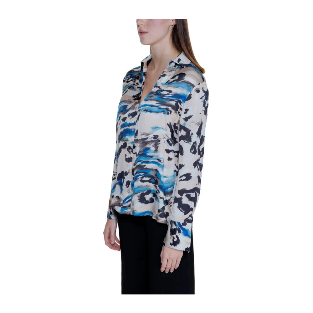 Guess Luipaardprint Lange Mouw Blouse Multicolor Dames