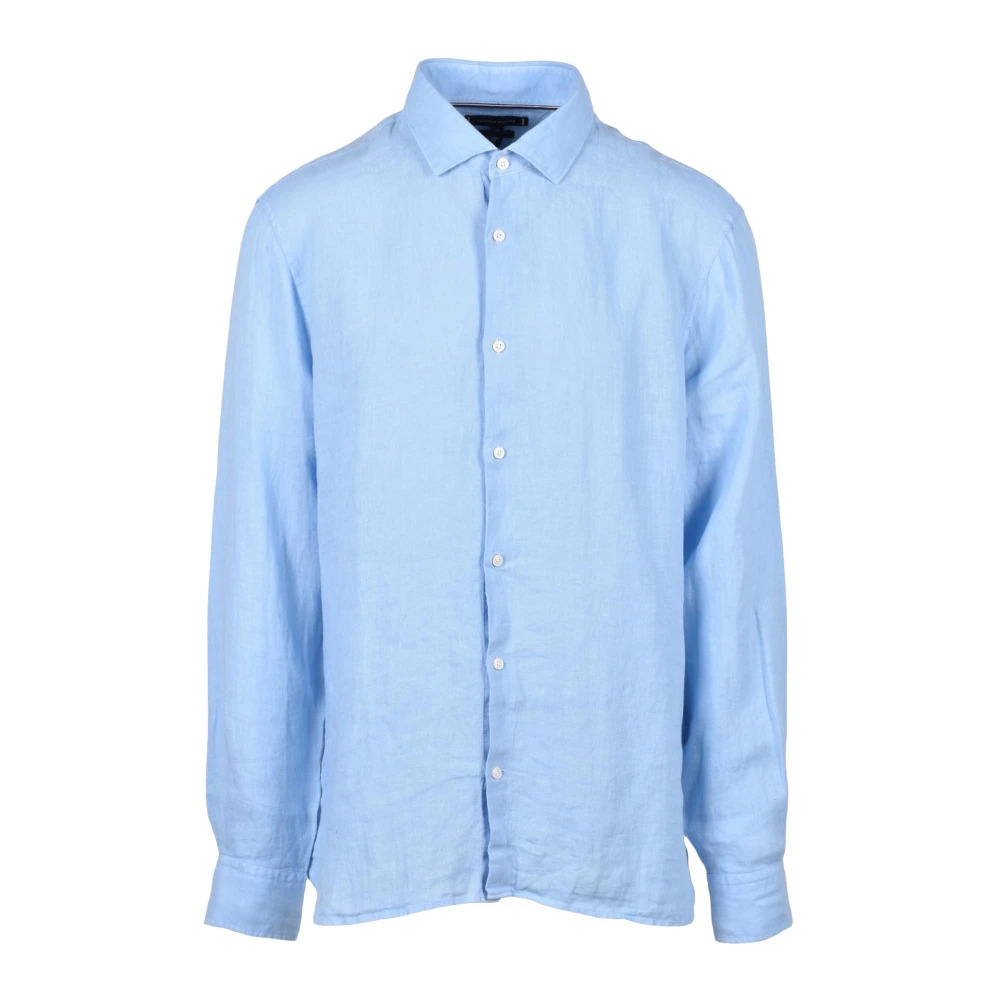 Tommy Hilfiger Linnen Overhemd Blue Heren