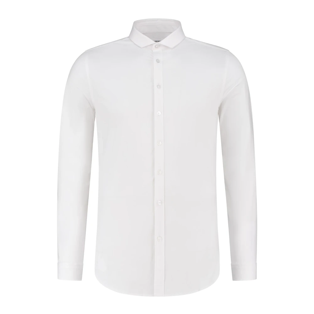 Pure Path Slim Fit Jersey Shirt met Logo Label White Heren
