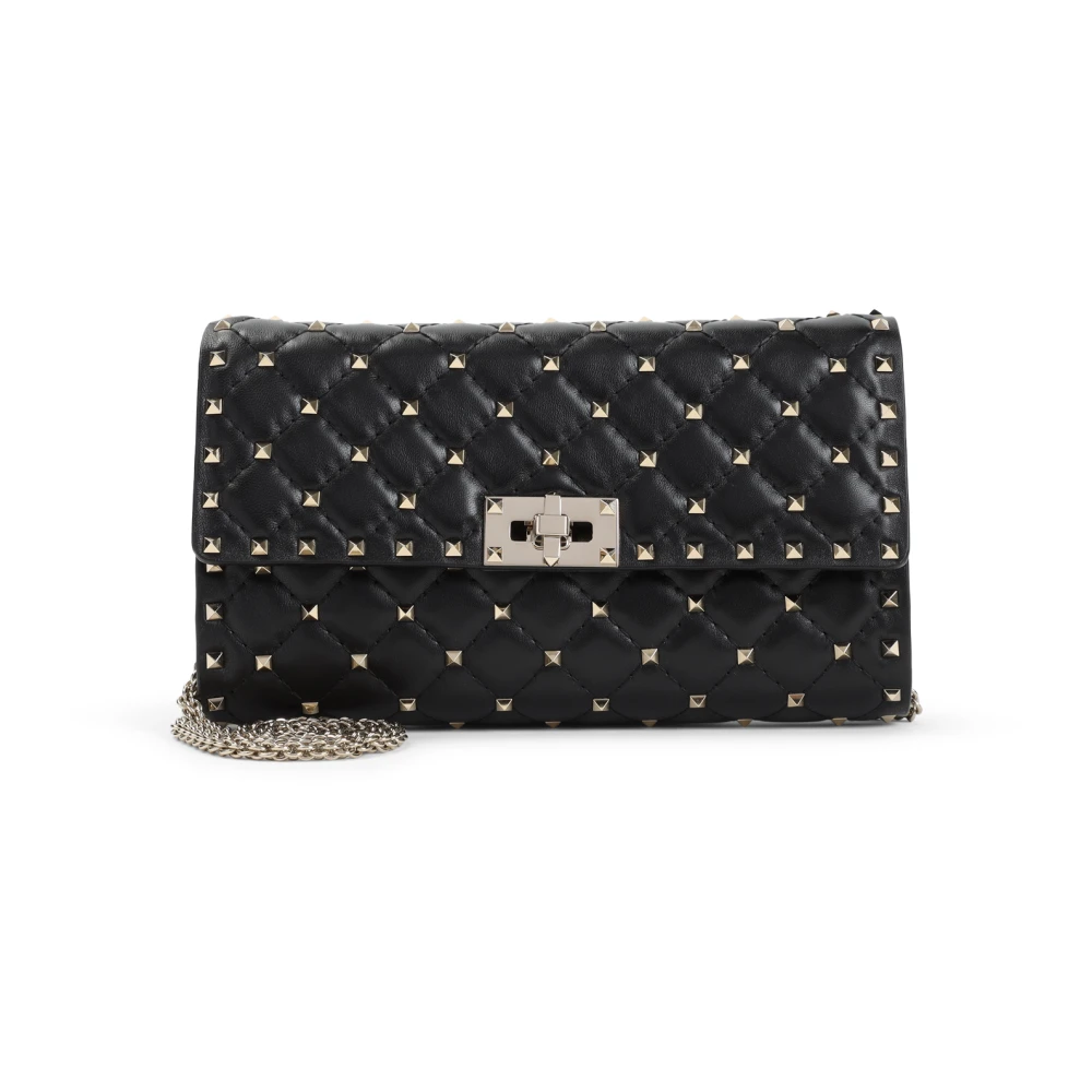 Valentino Garavani Studded Leren Schoudertas Black Dames