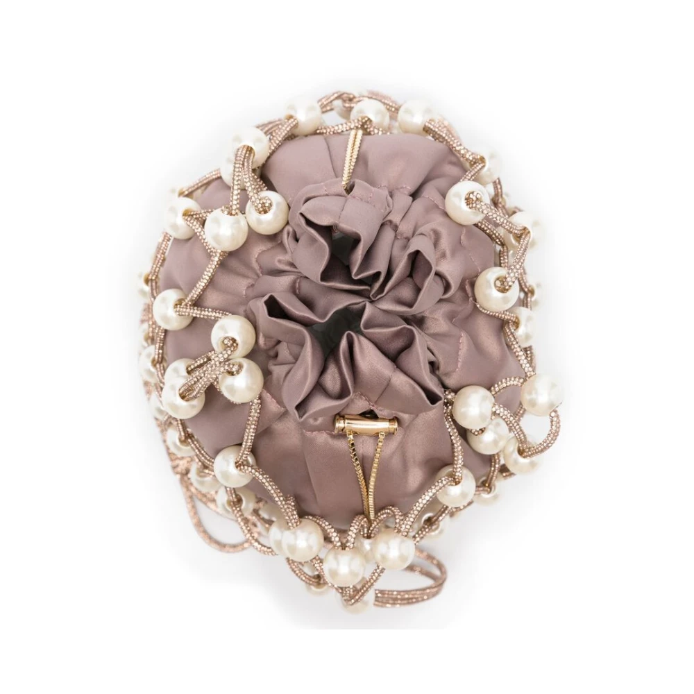 Rosantica Roze Trekkoord Handtas met Gevlochten Handvat Pink Dames