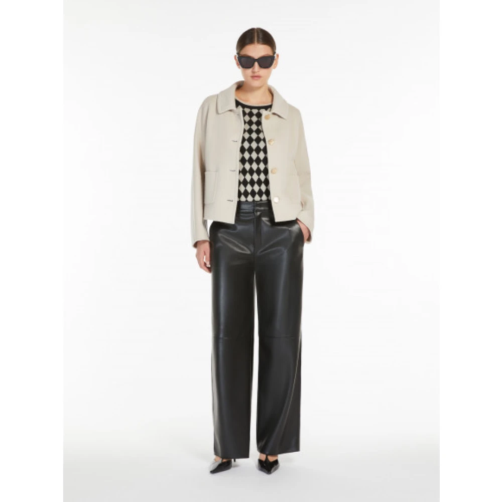 Max Mara Wollen Kimono Mouw Jas Beige Dames