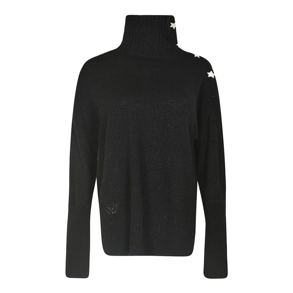 Zadig & Voltaire Cashmere Lurex Sweater met sterrenknopen Black Dames