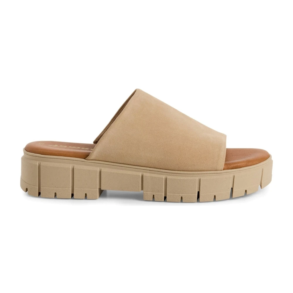 Tamaris Women's Beige Sliders, 3 Uk, Flat Sandals Wedge Mule