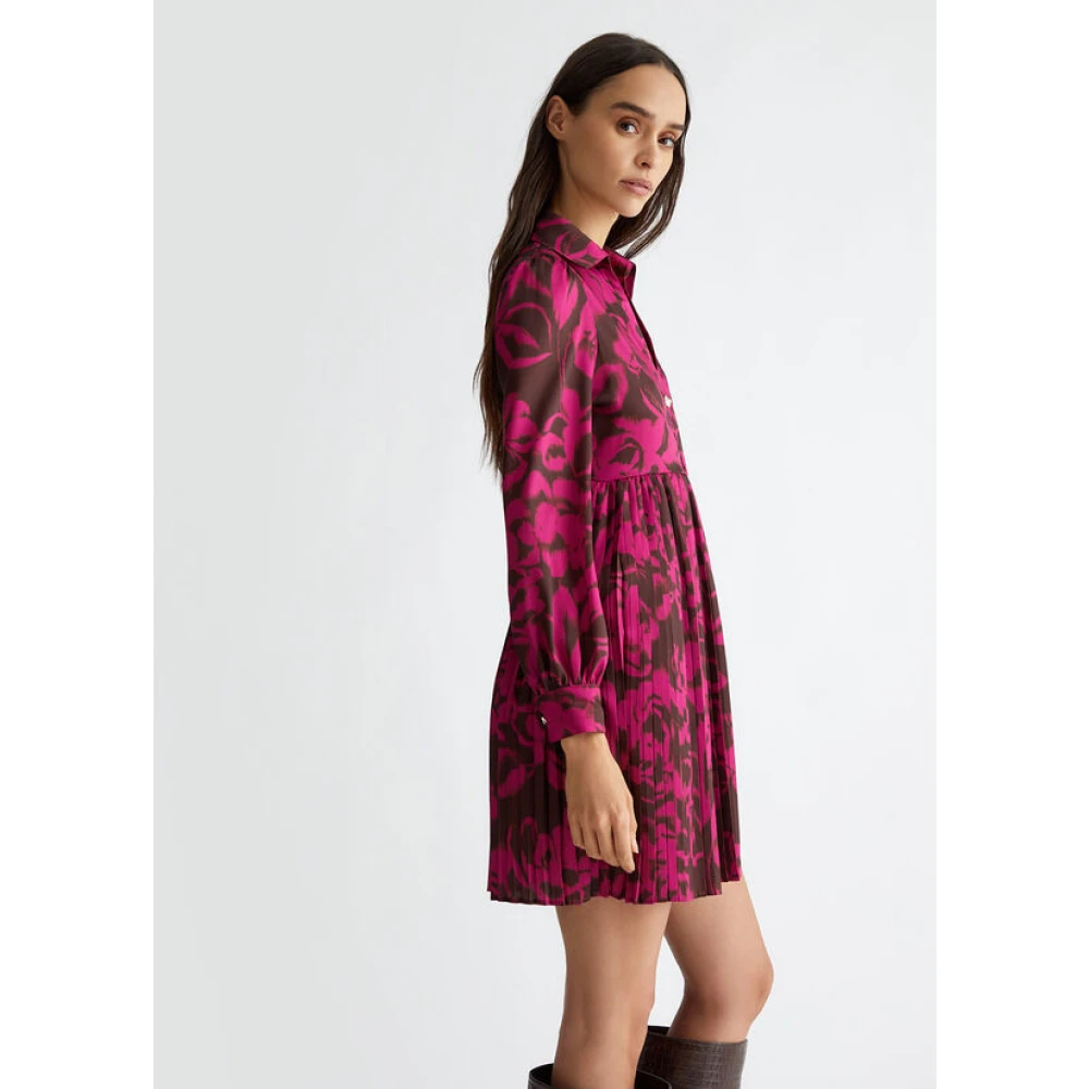 Liu Jo Bloemenprint overhemdjurk Geplooide rok Pink Dames