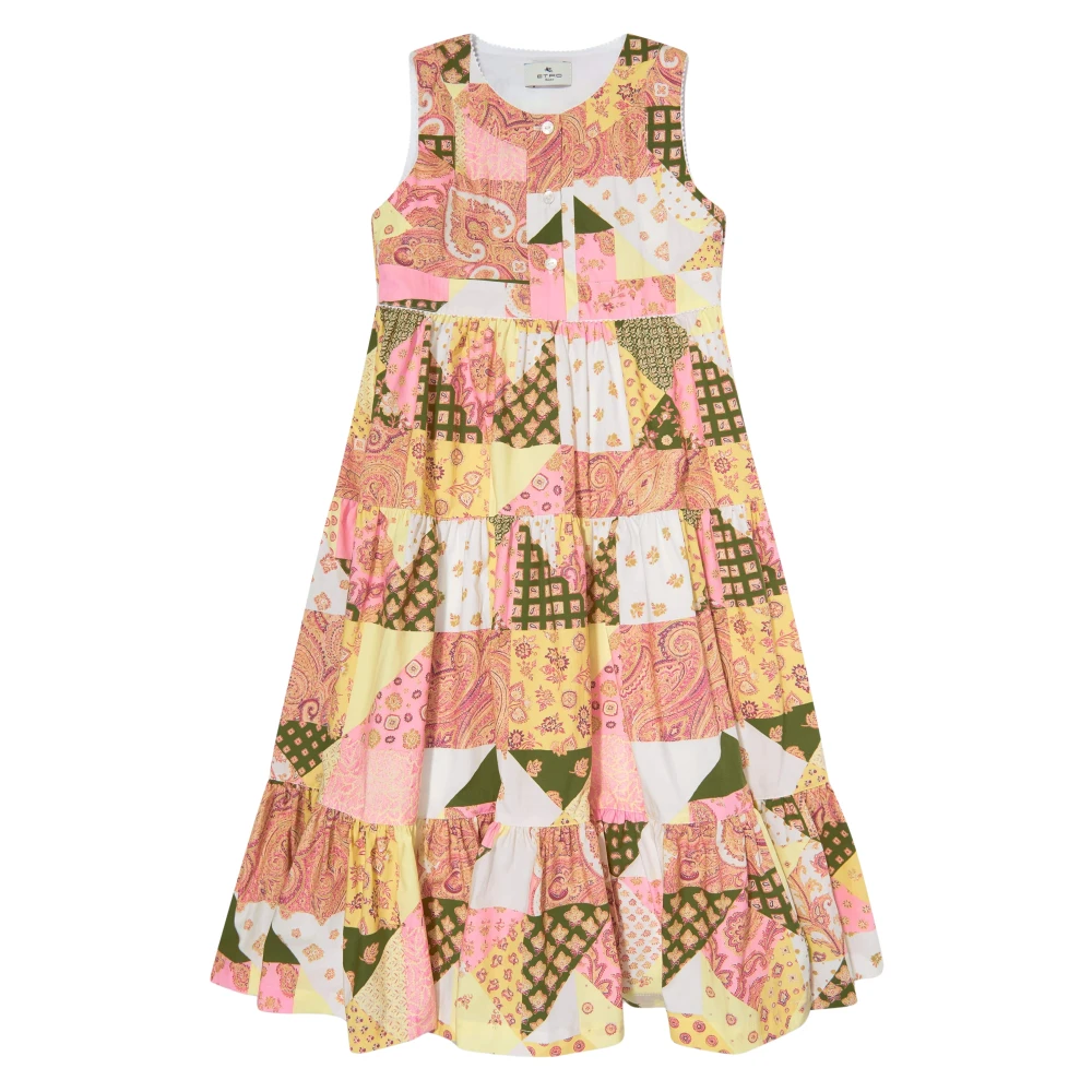 Etro Girls Multicolor Dresses, 12 Y, Paisley Patchwork Dress