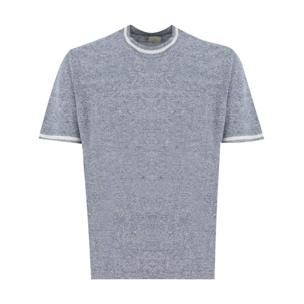 Eleventy Men's Blue Round Neck T-Shirt - T-Shirts - M - Tops