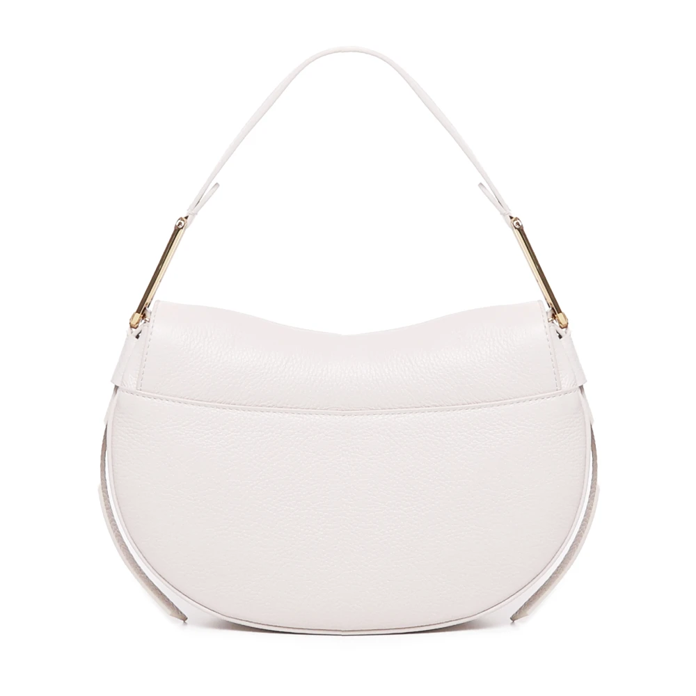 Coccinelle Witte Draaibare Sluiting Handtas 100% Runderhuid White Dames