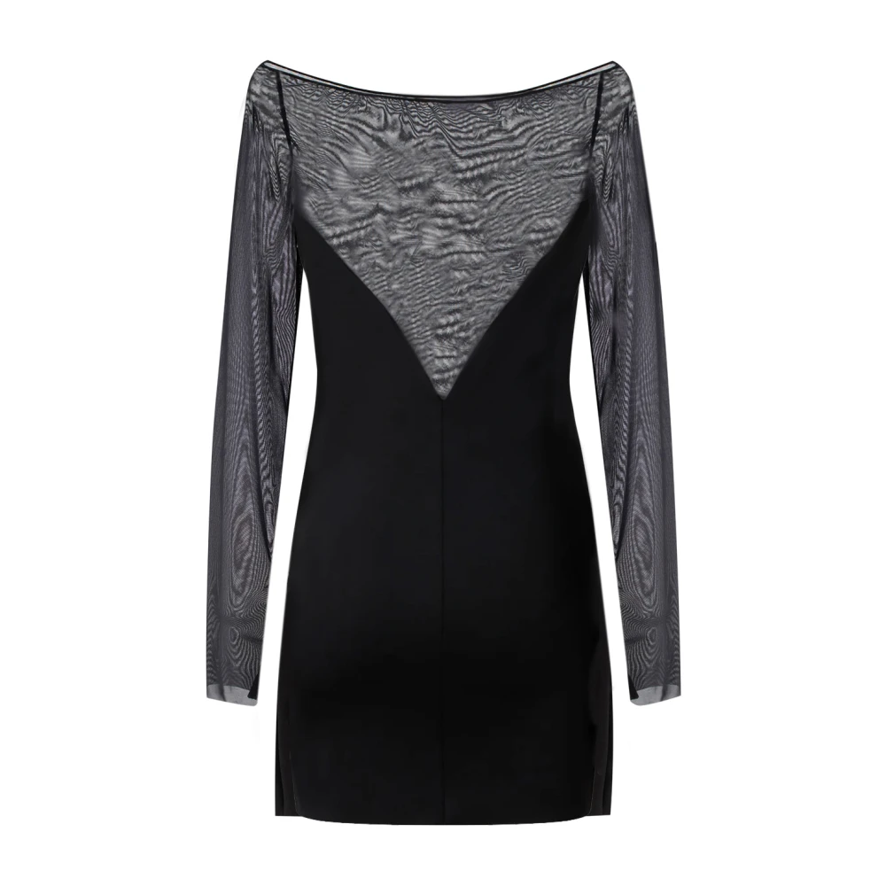 pinko Tule Boothals Korte Jurk Black Dames