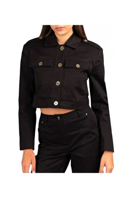Stretch Cotton Cropped Jacket