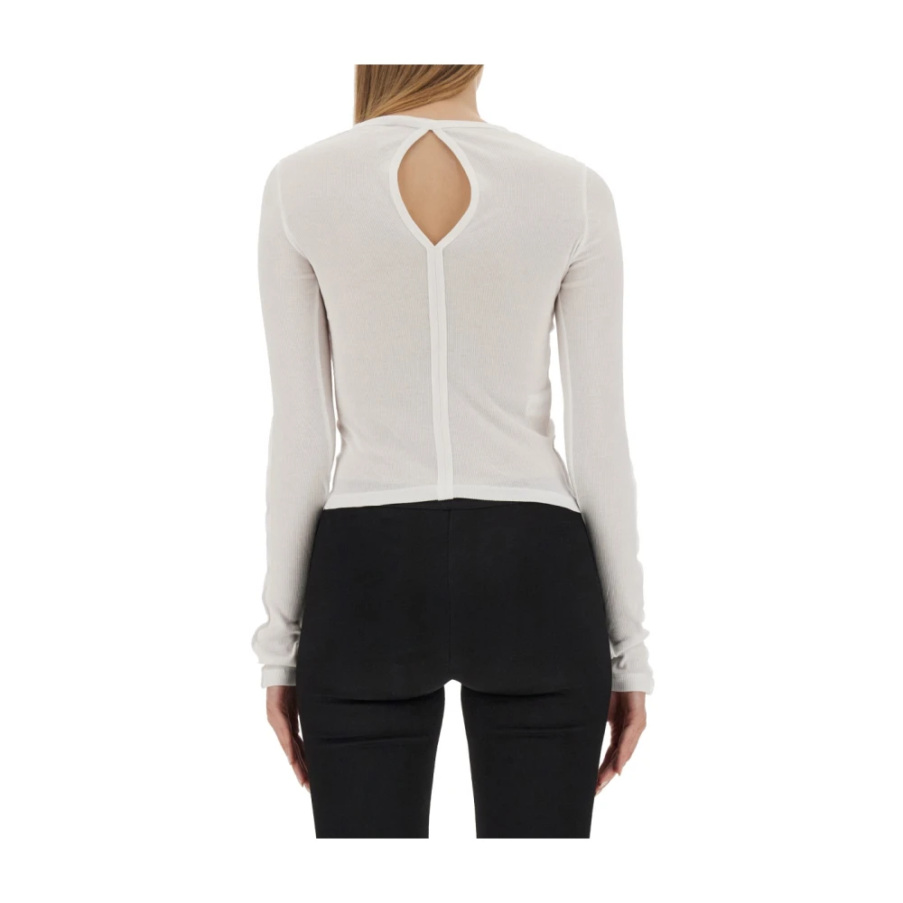 Helmut Lang Katoenen Jersey Longsleeve Top White Dames