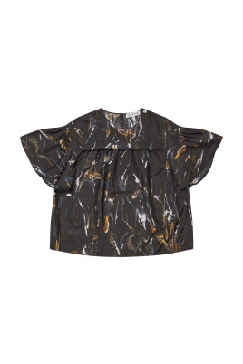 svart-draperad-ruffle-arm-topp