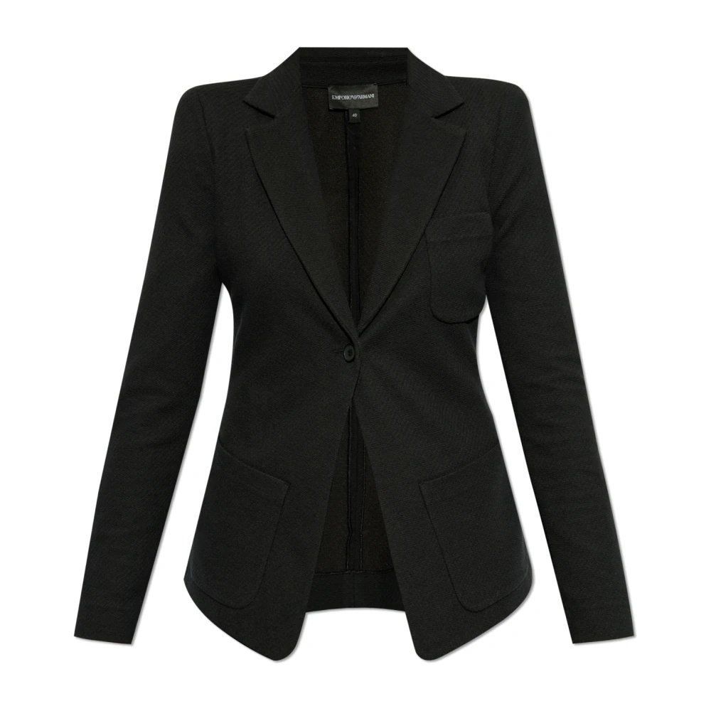 Emporio Armani Blazer met open revers Black Dames